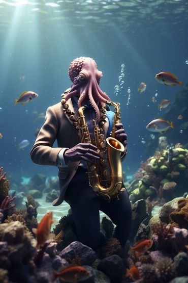 Default A majestic octopus serenading the ocean with its clari 1 f397de6b